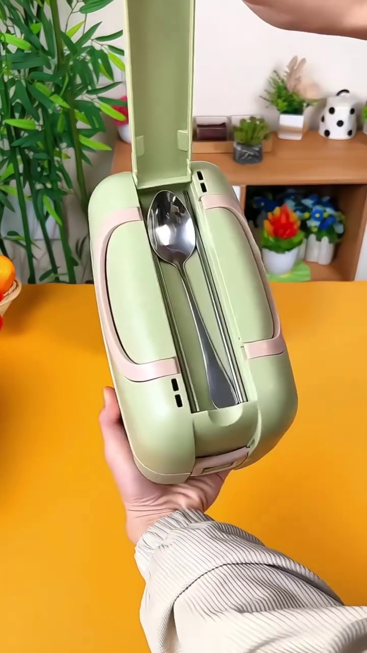 portable electric heated lunch box – compact food warmer for home, office & travel