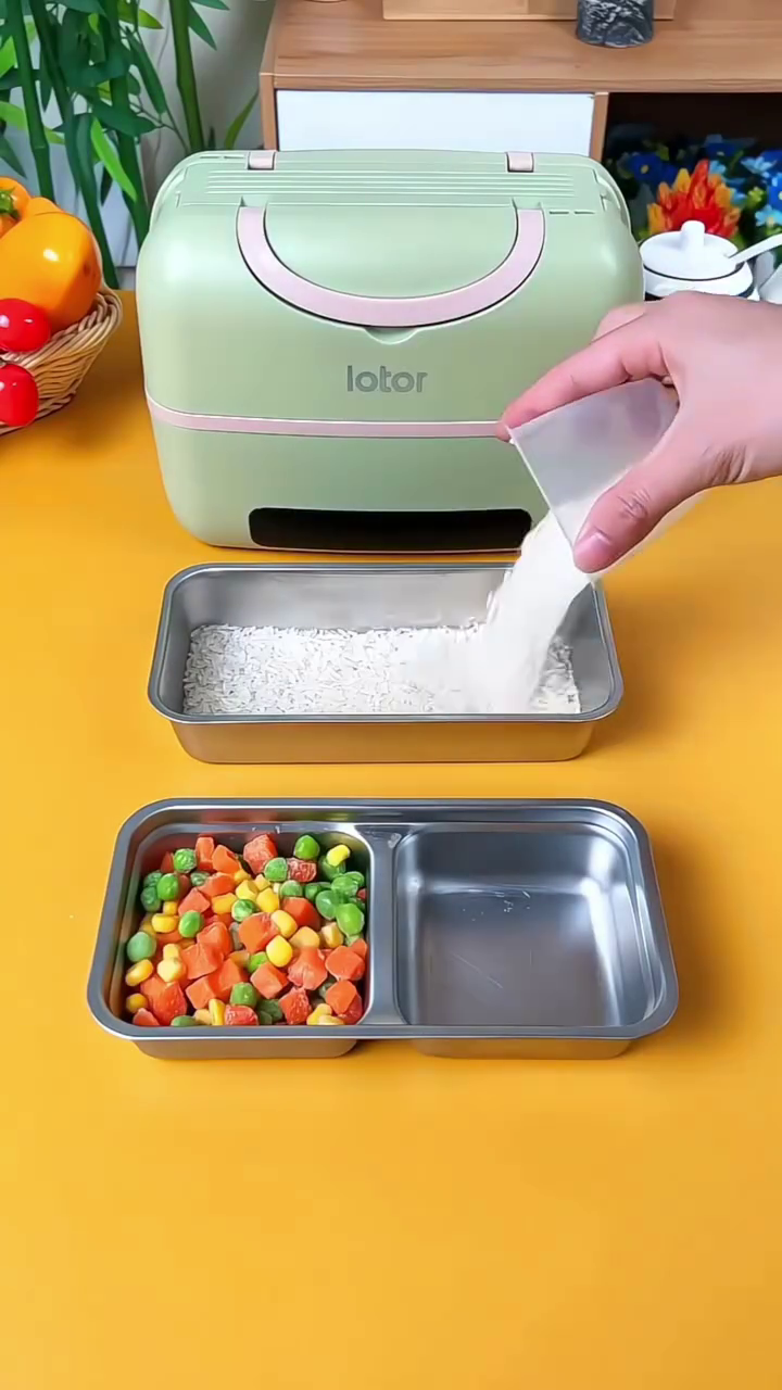 portable electric heated lunch box – compact food warmer for home, office & travel