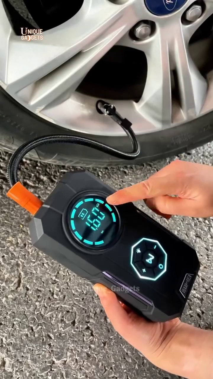 smart digital tire inflator – portable electric air compressor with led display & auto shutoff