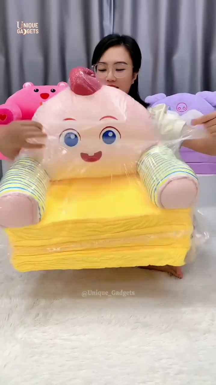 convertible kids sofa bed – foldable lounge chair for toddlers with fun cartoon design