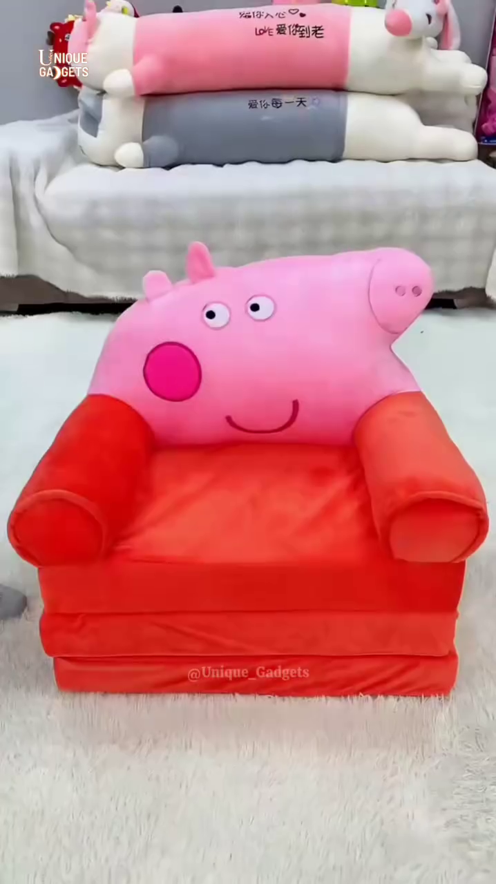 convertible kids sofa bed – foldable lounge chair for toddlers with fun cartoon design