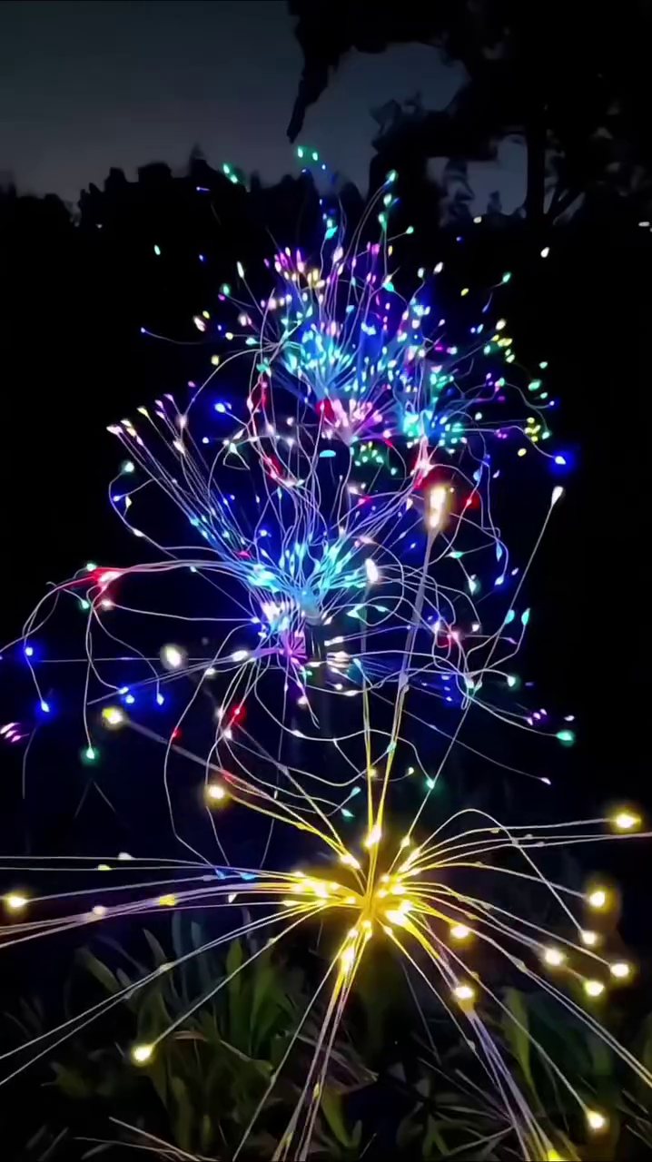 “starburst led firework light – multi color fiber optic lamp for home decor and celebrations”