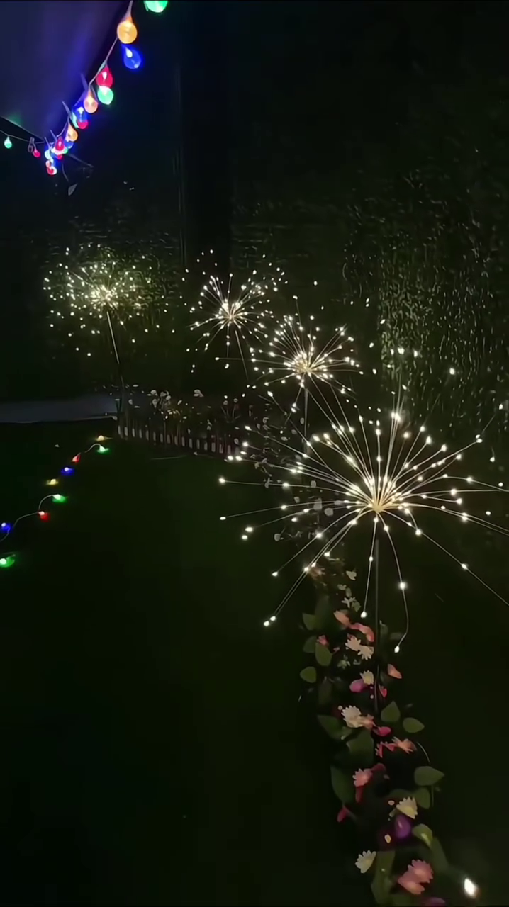 “starburst led firework light – multi color fiber optic lamp for home decor and celebrations”