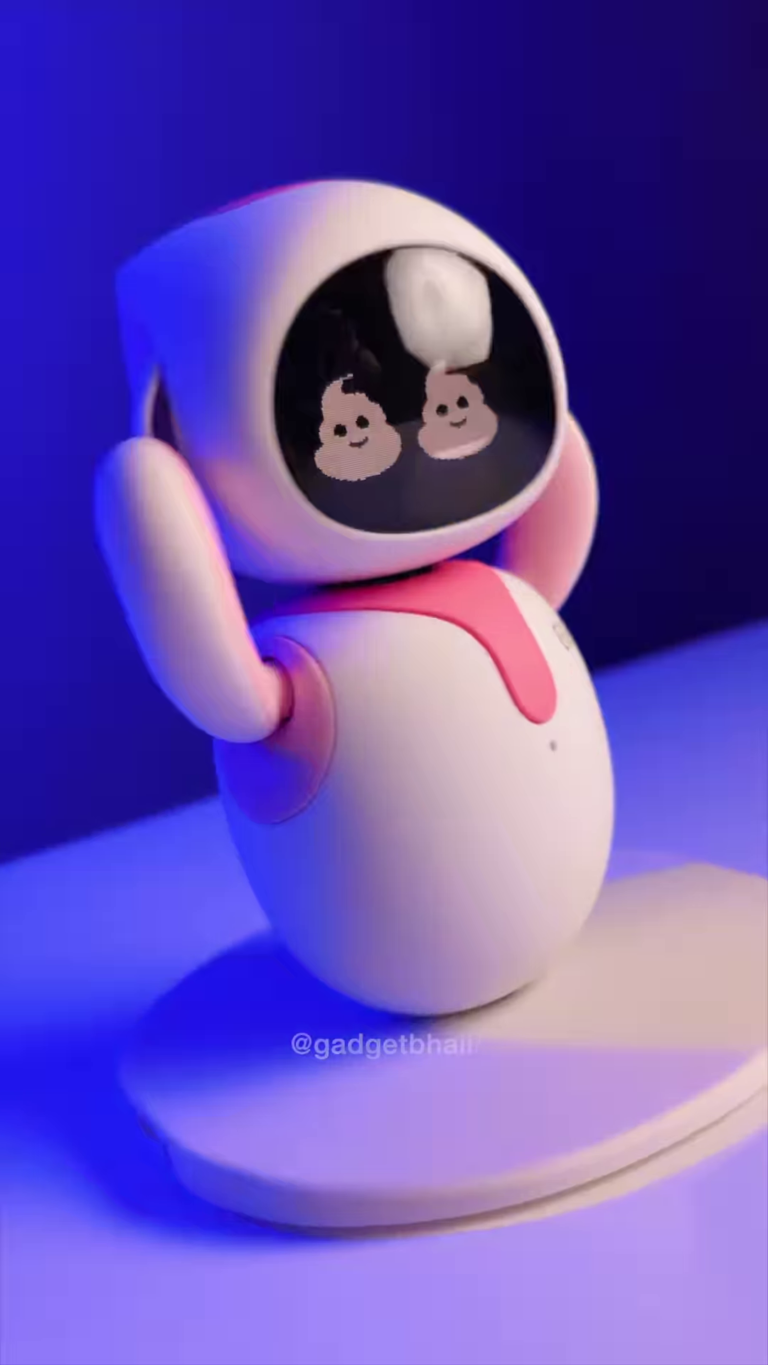 “cute robot emoji display companion – interactive desktop digital pet with changeable expressions”