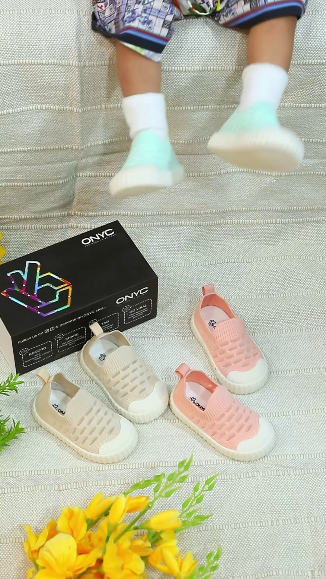 πΆπ easy on baby knit sneakers β soft, stretchy, and oh so comfy!