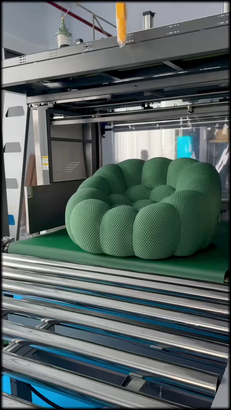 oversized knitted round floor pouf ottoman – comfortable seating and footrest