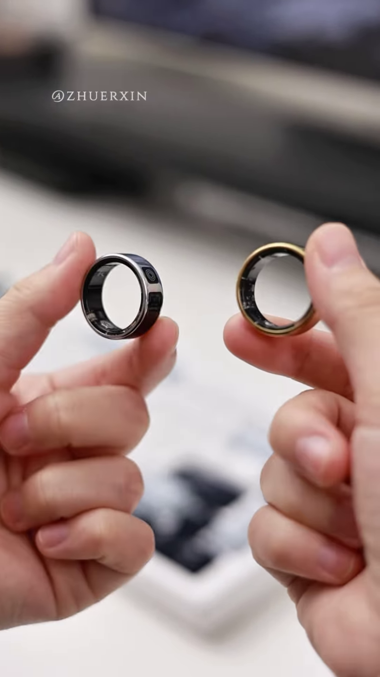 sleek digital display smart ring – wearable technology for time and notifications