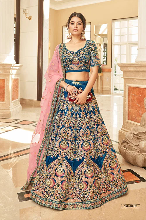 traditional velvet bridal lehenga choli front view.jpg