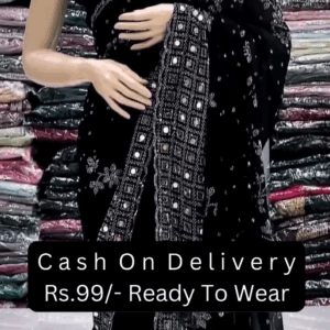 new stylist heavy embroidered party & festive wedding wear black saree for women