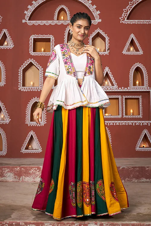 multi color exclusive designer jacket with ghagra choli for navratri 1.jpg